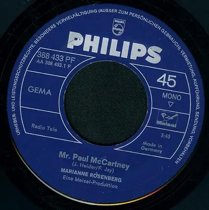 Marianne Rosenberg - Mr. Paul McCartney