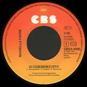 7'' - Mariella Farré - Io Cosi Non Ci Sto