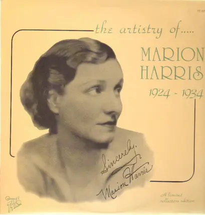 Marion Harris - The Artistry of Marion Harris 1924-1934