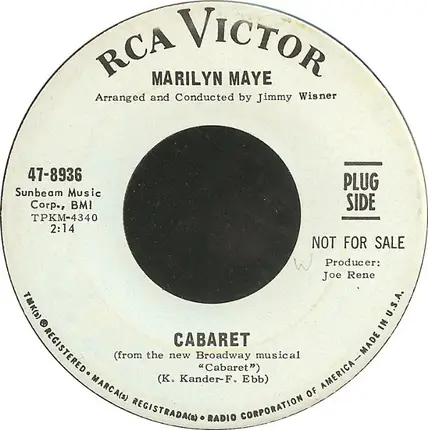 Marilyn Maye - Two Lovers / Cabaret