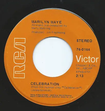 Marilyn Maye - I'll Never Fall In Love Again / Celebration
