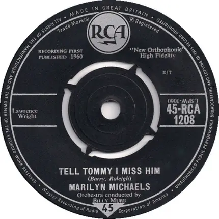 Marilyn Michaels - Tell Tommy I Miss Him