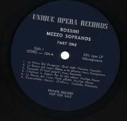 Marilyn Horne, Anne Reynolds a.o. - UORC Series: Rossini (Mezzo Sopranos)