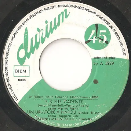 Marino Marini Ed Il Suo Quartetto - 8° Festival Della Canzone Napoletana - 1960