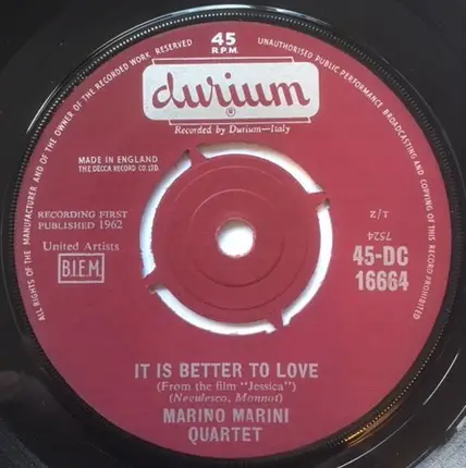 Marino Marini Ed Il Suo Quartetto - Jessica
