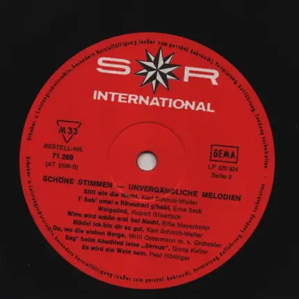 Mario Lanza, Erna Sack, Beniamino Gigli, a.o. - Schöne Stimmen - Unvergängliche Melodien