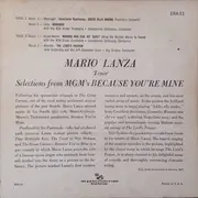 7inch Vinyl Single - Mario Lanza - Selections From 'Because You're Mine' - EP