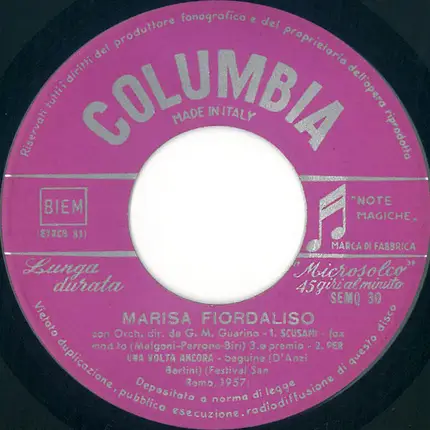 Marisa Fiordaliso - Festival San Remo 1957