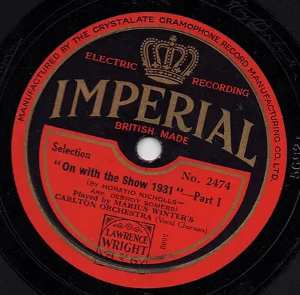 Marius B. Winter & His Dance Orchestra - "On With The Show 1931"