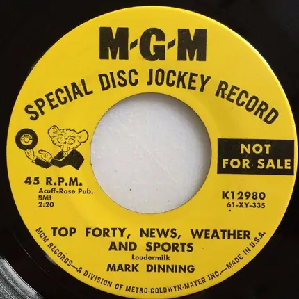 Mark Dinning - Top Forty, News, Weather And Sports / Suddenly (There's Only You)