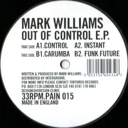Mark Williams - Out Of Control E.P.