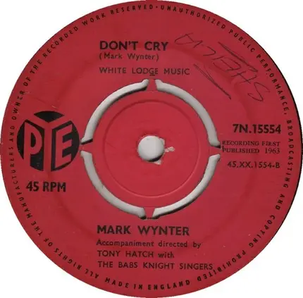 Mark Wynter - Running To You / Don't Cry