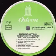 LP - Marlene Dietrich - Ich Bin Von Kopf Bis Fuß Auf Liebe Eingestellt