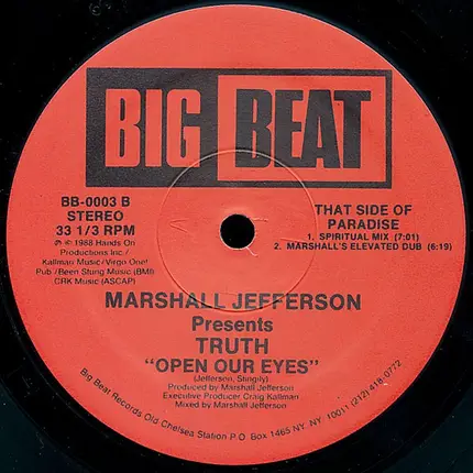 Marshall Jefferson Presents Truth - Open Our Eyes
