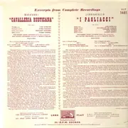 LP - Mascagni / Leoncavallo - Cavalleria Rusticana / I Pagliacci (Renato Cellini)