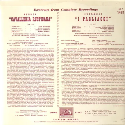 Mascagni / Leoncavallo - Cavalleria Rusticana / I Pagliacci (Renato Cellini)