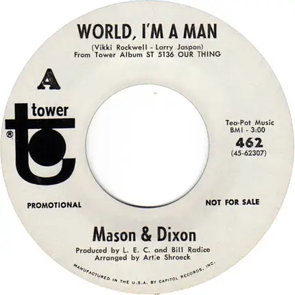 Mason & Dixon - Say You'd Like To / World, I'm A Man