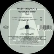 12inch Vinyl Single - Mass Syndicate - You Don't Know (Remix)
