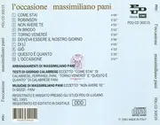 CD - Massimiliano Pani - L'Occasione