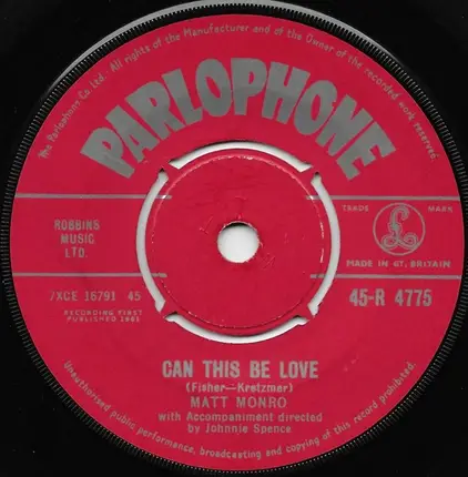 Matt Monro - Can This Be Love