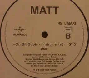 Matt - On Dit Quoi ?