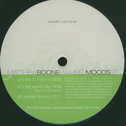 Matthew Boone - Wambel Moods EP