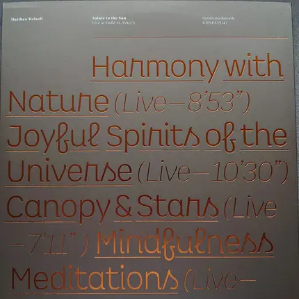 Matthew Halsall - Salute to the Sun (Live at Hallé St. Peter's)