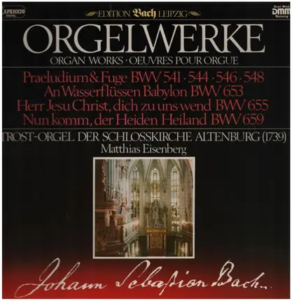 Matthias EIdenberg an der Trost Orgel der Schlosskirche Altenburg - Orgelwerke (Bach)