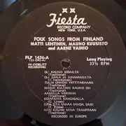 LP - Matti Lehtinen , Mauno Kuusisto , Aarne Vainio - Folk Songs From Finland - Mono