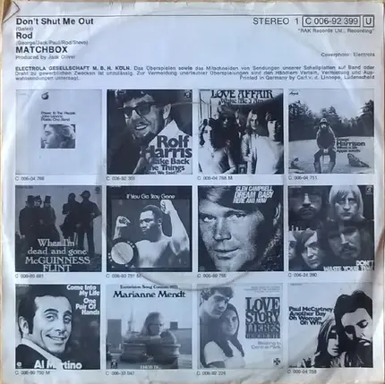 Matchbox - Don't Shut Me Out / Rod