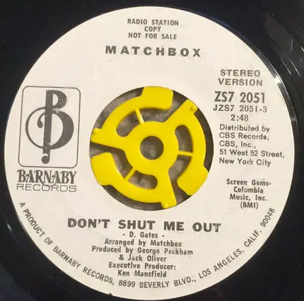 Matchbox - Don't Shut Me Out