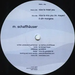 Mathias Schaffhäuser - Nice To Meet You