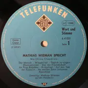 LP - Mathias Wieman - Spricht Claudius Und Hölderlin