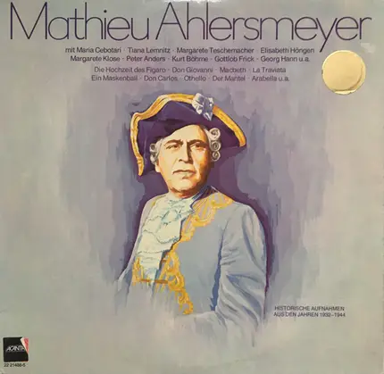 Mathieu Ahlersmeyer - Mathieu Ahlersmeyer. Historische Aufnahmen Aus Den Jahren 1932-1944