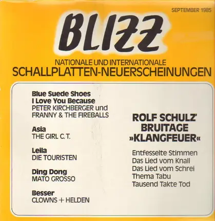 Mato Grosso, Peter Kirchberger, Asia - Blizz Nationale Und Internationale Schallplatten-Neuerscheinungen September 1985