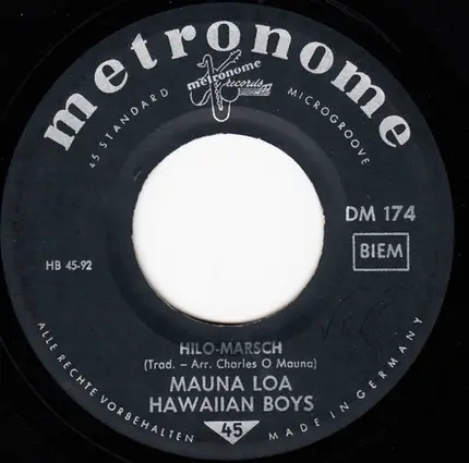 Mauna Loa Hawaiian Boys - Kaiwahu-Marsch / Hilo-Marsch