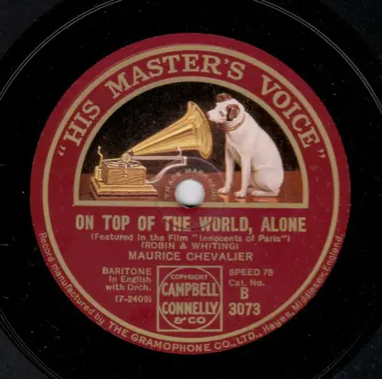 Maurice Chevalier - Louise / On Top Of The World, Alone
