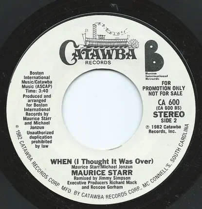 Maurice Starr - When (I Thought It Was Over)