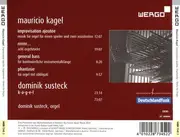 CD - Mauricio Kagel / Dominik Susteck - Improvisation Ajoutée. Orgelwerke = Works For Organ