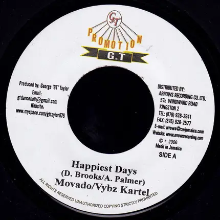 Mavado / Vybz Kartel / Glamaton - Happiest Days / Love Again