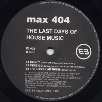 max 404 - The Last Days Of House Music