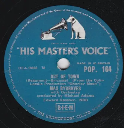 Max Bygraves - Fingers Crossed / Out Of Town