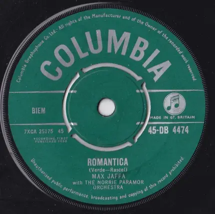 Max Jaffa With Norrie Paramor And His Orchestra - Love Is Like A Violin