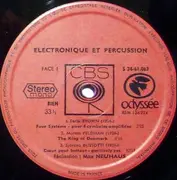 LP - Max Neuhaus - Electronique Et Percussion. Cinq Réalisations Par Max Neuhaus