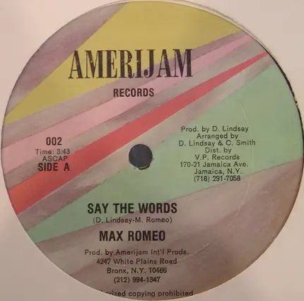 Max Romeo - Say The Words