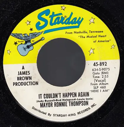 Mayor Ronnie Thompson - Sittin' On The Dock Of The Bay / It Couldn't Happen Again