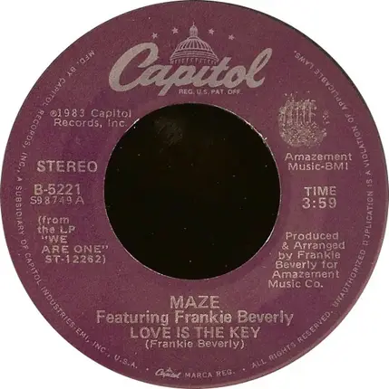 Maze Featuring Frankie Beverly - Love Is The Key
