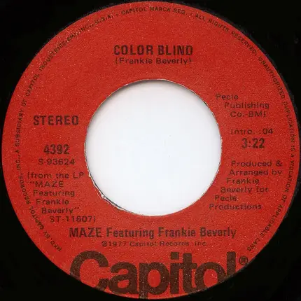 MAZE Featuring Frankie Beverly - While I'm Alone / Color Blind