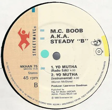 MC Boob A.K.A. Steady B - Bring The Beat Back / Yo Mutha