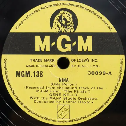 MGM Studio Orchestra / Gene Kelly With MGM Studio Orchestra - The Pirate Ballet / Nina